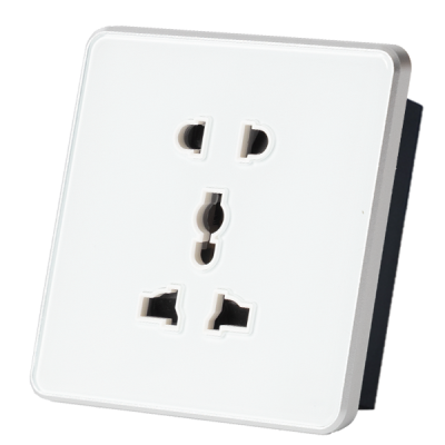 Ổ Cắm Mặt Kính chữ nhật trắng/đen Âm Tường