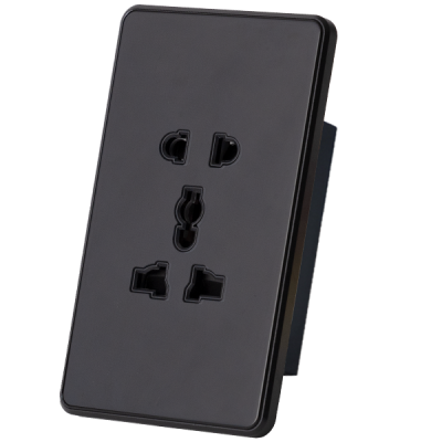 Ổ Cắm Mặt Kính chữ nhật trắng/đen Âm Tường